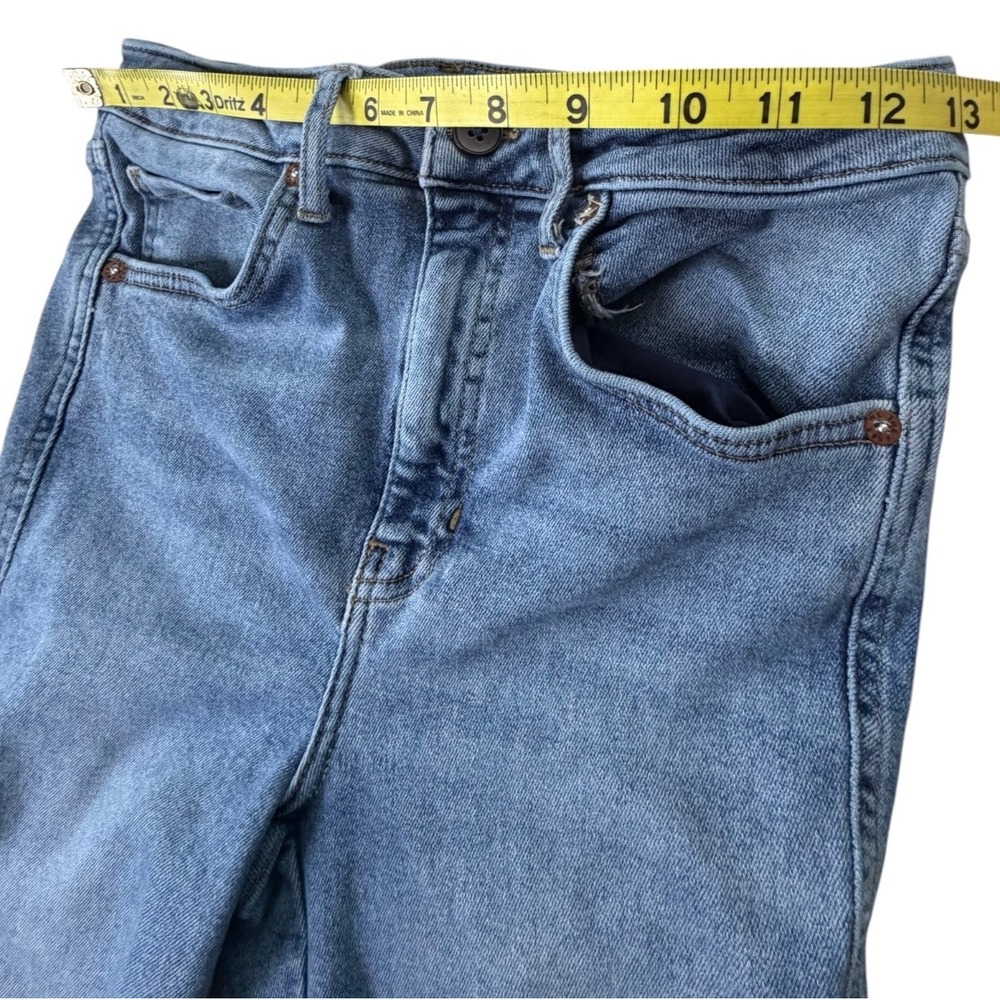 Free People We The Free High Rise Skinny Jeans Blue Raw Hem 28x26 Womens - Picture 6 of 7
